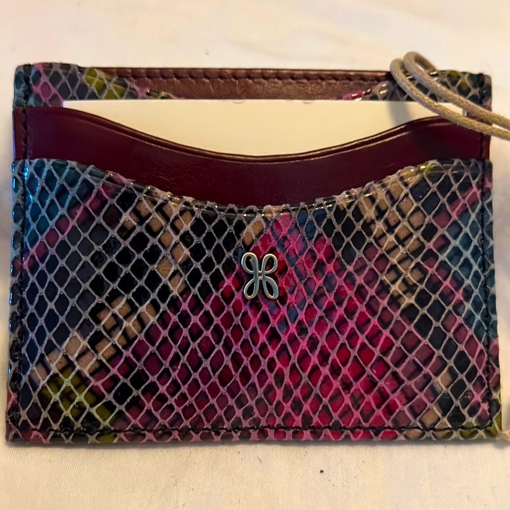 HOBO NWT MAX MOSAIC SNAKE CREDIT CARD HOLDER w/chain